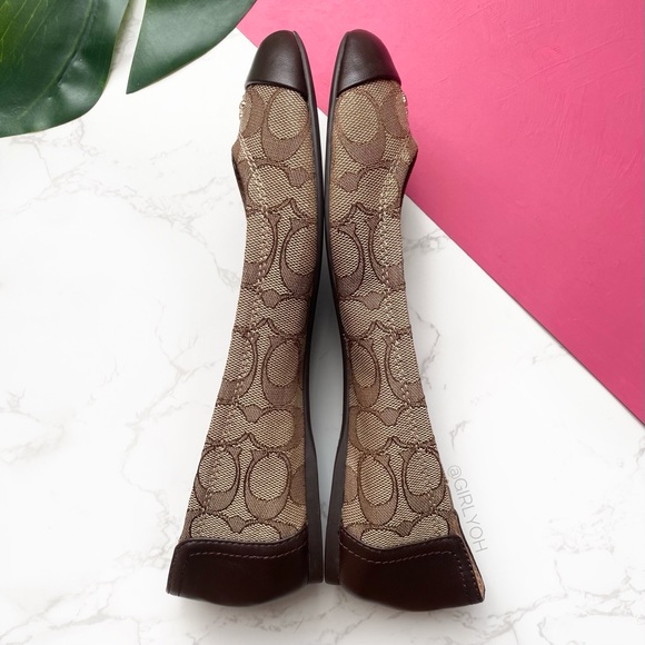 Coach Chelsea Monogram Jacquard Brown Flats 8 - Picture 3 of 6